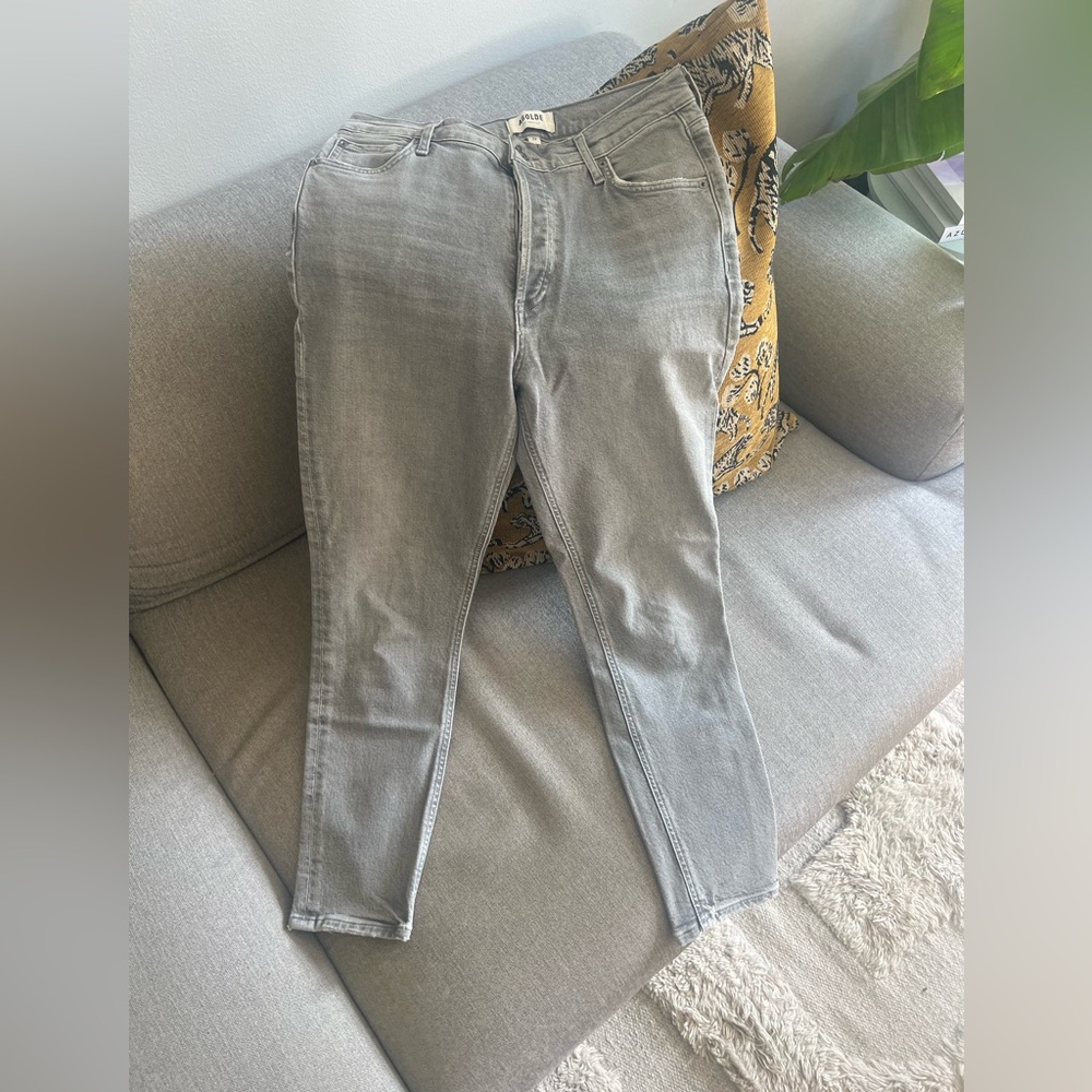 Agolde - Grey Straight Leg Skinny Jeans